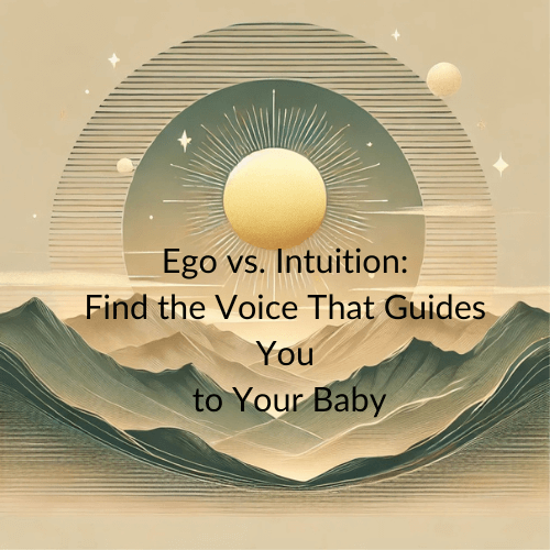 A woman on fertility over 40 sits peacefully, balancing the contrasting voices of ego and intuition on her fertility journey.