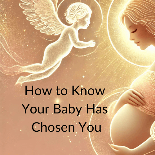 A mystical and heartwarming image in gold and soft pink tones, featuring a radiant mother cradling her belly, surrounded by a glowing aura for fertility over 40.