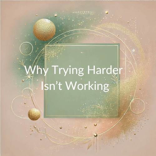 Why Trying Harder Isn’t Working,' symbolizing a reflective approach to fertility over 40 and embracing holistic practices.
