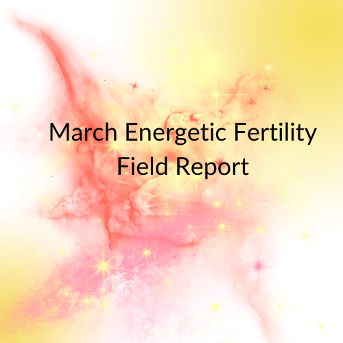An energetic field in nature, holding her belly with trust and love, symbolizing fertility over 40 and deep spiritual connection.